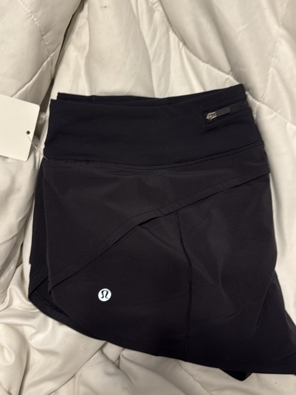 lululemon athletica Black Layered Athletic Skort with Zip Pocket